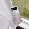 Samsung Galaxy Z Flip4 Tyylikäs aaltoileva reuna TPU-kotelo - vaaleanpunaiset rusetit