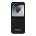 Samsung Galaxy Z Flip6 Guess Glitter Flakes Metal Logo Hybridikotelo - Musta