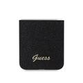 Samsung Galaxy Z Flip6 Guess Glitter Flakes Metal Logo Hybridikotelo - Musta