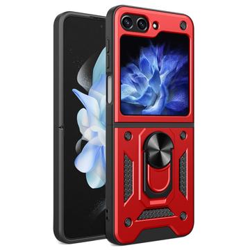 Samsung Galaxy Z Flip6 Hybridikotelo Sormuspidikkeellä - Punainen