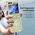 Samsung Galaxy Z Flip6 Mechanical Legend galvanoitu muovikotelo - vihreä