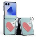 Samsung Galaxy Z Flip7 Dux Ducis Luvy Kotelo sormi rengas / käsi hihna - taivaansininen / sydän
