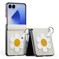 Samsung Galaxy Z Flip7 Dux Ducis Luvy Kotelo sormirenkaalla / käsihihnalla - Valkoinen / tähti