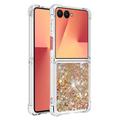 Samsung Galaxy Z Flip7 Glitter Quicksand TPU kotelo - kultaiset sydämet