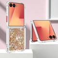 Samsung Galaxy Z Flip7 Glitter Quicksand TPU kotelo - kultaiset sydämet