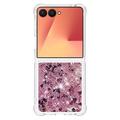 Samsung Galaxy Z Flip7 Glitter Quicksand TPU kotelo - Ruusukultaiset sydämet