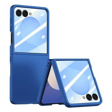 Samsung Galaxy Z Flip7 muovikotelo, jossa on karkaistu lasi näytönsuoja - tummansininen