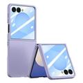 Samsung Galaxy Z Flip7 muovikotelo, jossa on karkaistu lasi näytönsuoja - violetti