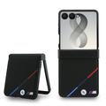 Samsung Galaxy Z Flip8 BMW M Perforated Tricolor Stripe magneettikotelo - musta