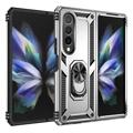 Samsung Galaxy Z Fold4 Hybridikotelo Jalustalla Metallinen - Hopea