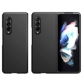 Samsung Galaxy Z Fold4 Kumipäällysteinen Muovikuori - Musta