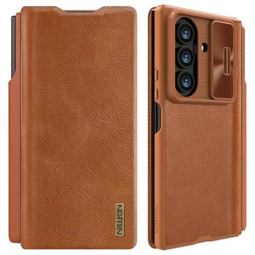 Samsung Galaxy Z Fold7 Nillkin Qin Pro Lompakkokotelo - Ruskea