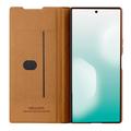 Samsung Galaxy Z Fold7 Nillkin Qin Pro Lompakkokotelo - Ruskea