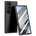 Samsung Galaxy Z Fold7 Muovikotelo, jossa on karkaistua lasia oleva näytönsuoja - musta