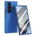 Samsung Galaxy Z Fold7 Muovikotelo, jossa on ulompi karkaistu lasi näytönsuoja - tummansininen