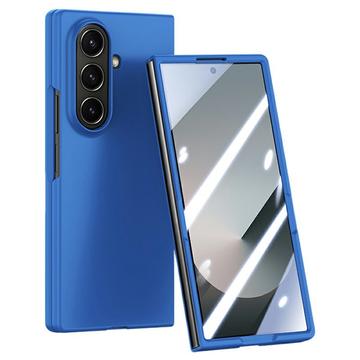 Samsung Galaxy Z Fold7 Muovikotelo, jossa on ulompi karkaistu lasi näytönsuoja - tummansininen