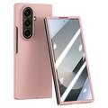 Samsung Galaxy Z Fold7 Muovikotelo, jossa on karkaistu lasi näytönsuoja - vaaleanpunainen