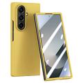Samsung Galaxy Z Fold7 Muovikotelo, jossa on karkaistua lasia oleva näytönsuoja - keltainen