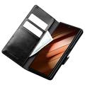 Samsung Galaxy Z Fold7 Qialino Classic Lompakkomallinen Nahkakotelo - Musta