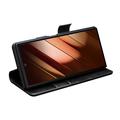 Samsung Galaxy Z Fold7 Qialino Classic Lompakkomallinen Nahkakotelo - Musta