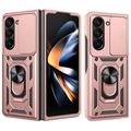 Samsung Galaxy Z Fold7 Pyörivä Rengashybridikotelo Kamerasuojalla - Ruusukulta