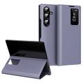 Samsung Galaxy Z Fold7 Smart Clear View Käännä kotelo korttipaikka - harmaa violetti
