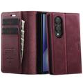 Samsung Galaxy Z Fold8 Ultra Caseme 033 vasikka tekstuuri lompakko tapauksessa RFID-sulku - punainen