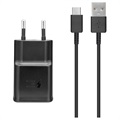 Samsung Fast USB-C Matkalaturi EP-TA200EBE / EP-TA20EB - (Avoin pakkaus - Tyydyttävä) - Musta