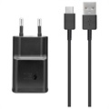 Samsung Fast USB-C Matkalaturi EP-TA200EBE / EP-TA20EB - Bulkki - Musta