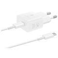 Samsung USB-C Laturi ja Kaapeli EP-T2510XWEGEU - 25W - Valkoinen