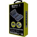 Sandberg Active 20W vedenkestävä aurinkoenergiapankki taskulampulla - 20000mAh, 2x USB-A, USB-C - musta