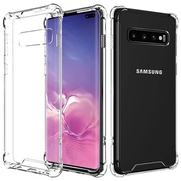 Naarmuuntumisen Kestävä Samsung Galaxy S10+ Hybridikotelo - Läpinäkyvä