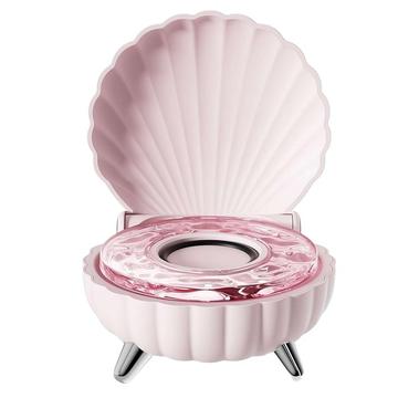Simpukan muotoinen Bluetooth-kaiutin RGB-valaistuksella - vaaleanpunainen