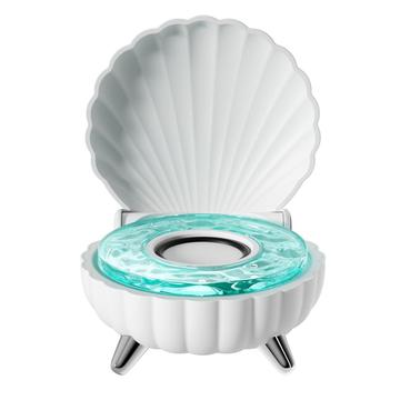 Simpukan muotoinen Bluetooth-kaiutin RGB-valaistuksella - valkoinen