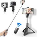 Selfieshow L02 Bluetooth-selfiekeppi jalustalla - Musta