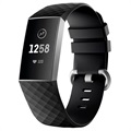 Fitbit Charge 3 Silikoniranneke Liittimillä - Musta
