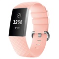 Fitbit Charge 3 Silikoniranneke Liittimillä - Vaaleanpunainen