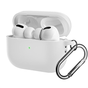 AirPods Pro 2 Silikonikotelo Karabiinilla - Valkoinen