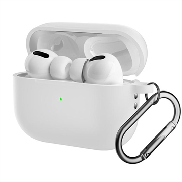 AirPods Pro 2 Silikonikotelo Karabiinilla - Valkoinen