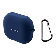 Samsung Galaxy Buds3/Buds3 Pro Silikonikotelo Karabiinilla - Tummansininen