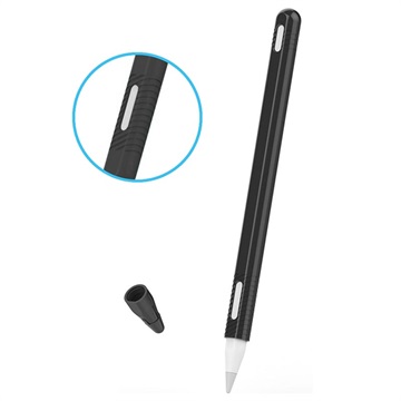 Apple Pencil (2nd Generation) Silikonikotelo Korkilla - Musta