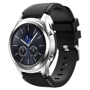 Samsung Gear S3 Silicone Sport-ranneke - Musta