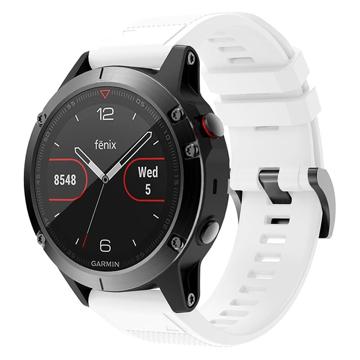 Silikoniranneke - Garmin Fenix 6 GPS/6 Pro GPS/5/5 Plus - Valkoinen