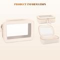 Yksikerroksinen läpinäkyvä meikkilaukku vedenpitävä PU nahka kosmetiikkalaukku