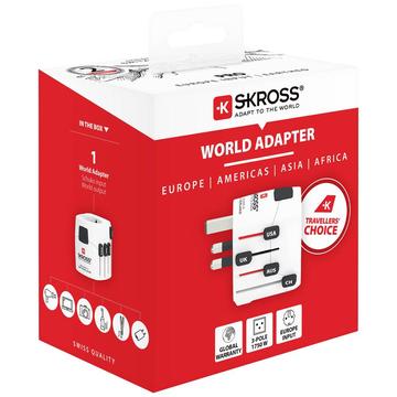Skross 4-in-1 World Travel Adapter Pro - Valkoinen