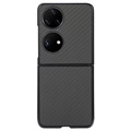 Huawei P50 Pocket Slim Suojakuori - Hiilikuitu - Musta