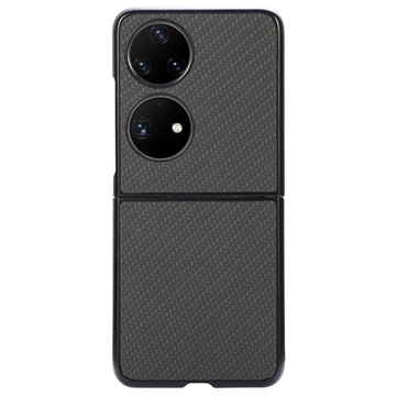 Huawei P50 Pocket Slim Suojakuori - Hiilikuitu - Musta