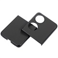 Huawei P50 Pocket Slim Suojakuori - Hiilikuitu - Musta