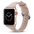 Apple Watch Series 7/SE/6/5/4/3/2/1 Ohut Nahkahihna - 45mm/44mm/42mm - Vaaleanpunainen
