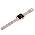 Apple Watch Series 7/SE/6/5/4/3/2/1 Ohut Nahkahihna - 45mm/44mm/42mm - Vaaleanpunainen